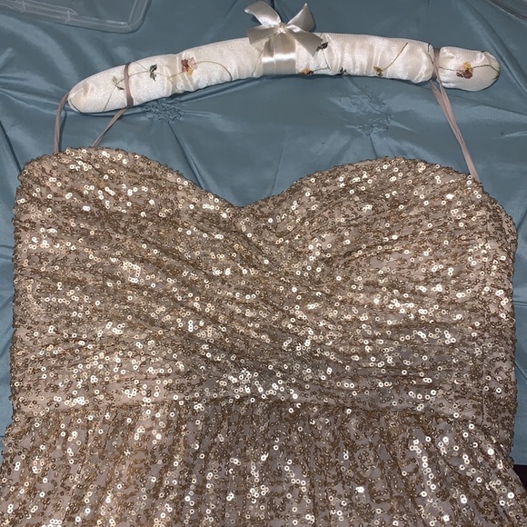 Gold sequin floor length bridesmaids dress - Picture 6 of 6